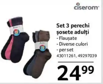 Selgros Set 3 perechi şosete adulți Ofertă