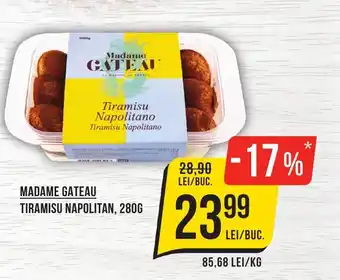 Mega Image MADAME GATEAU TIRAMISU NAPOLITAN, 280G Ofertă