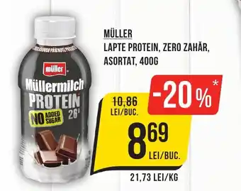 MÜLLER LAPTE PROTEIN, ZERO ZAHĂR, ASORTAT, 400G