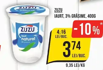 Mega Image ZUZU IAURT, 3% GRĂSIME, 400G Ofertă