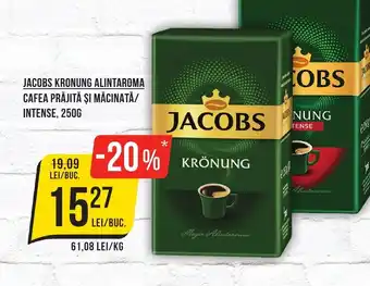 Mega Image JACOBS KRONUNG ALINTAROMA CAFEA PRĂJITĂ ŞI MĂCINATĂ/ INTENSE, 250G Ofertă