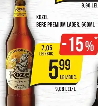 Mega Image KOZEL BERE PREMIUM LAGER, 660ML Ofertă