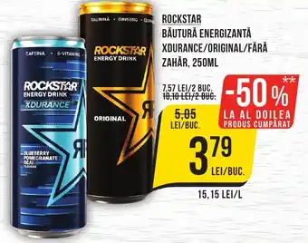 Mega Image ROCKSTAR BĂUTURĂ ENERGIZANTĂ XDURANCE/ORIGINAL/FĂRĂ ZAHĂR, 250ML Ofertă