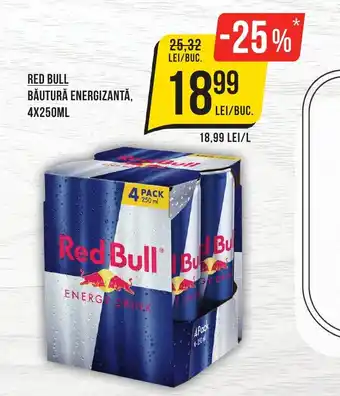 RED BULL BĂUTURĂ ENERGIZANTĂ, 4X250ML