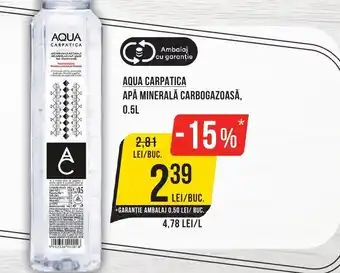 Mega Image AQUA CARPATICA APĂ MINERALĂ CARBOGAZOASĂ, 0.5L Ofertă