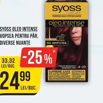 SYOSS OLEO INTENSE VOPSEA PENTRU PĂR, DIVERSE NUANŢE