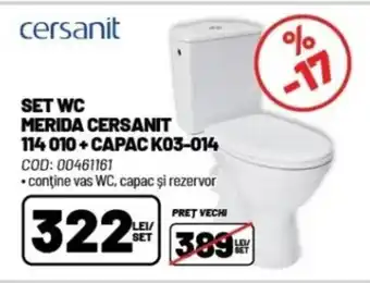 Ambient SET WC MERIDA CERSANIT 114 010+ CAPAC K03-014 Ofertă