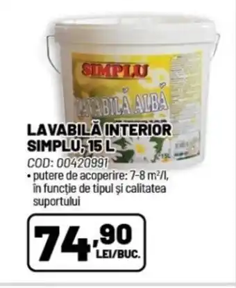 Ambient LAVABILA INTERIOR SIMPLU, 15 L Ofertă