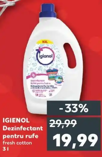 Kaufland IGIENOL Dezinfectant pentru rufe fresh cotton 3L Ofertă