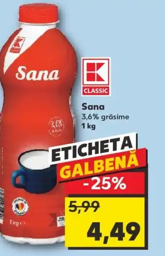 Kaufland Sana 3,6% grăsime 1 kg Ofertă
