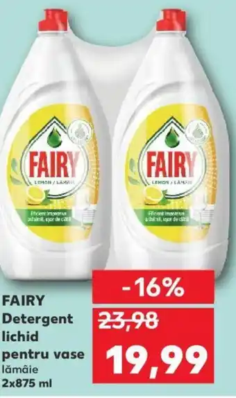 Kaufland FAIRY Detergent lichid pentru vase lămâie 2x875 ml Ofertă