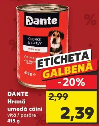 Kaufland DANTE Hrană umedă câini vită / pasăre 415 g Ofertă