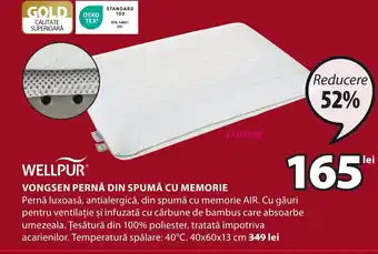 JYSK VONGSEN PERNĂ DIN SPUMĂ CU MEMORIE Ofertă