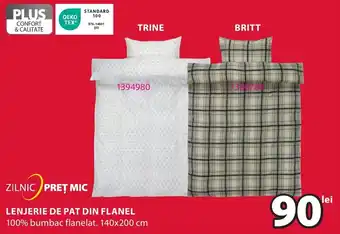 JYSK LENJERIE DE PAT DIN FLANEL Ofertă