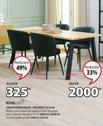 JYSK SKOVLUNDE MASĂ + RISSKOV SCAUN Ofertă