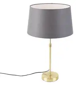 Lampă de masă auriu / alamă cu nuanță de in gri 35 cm - Parte