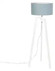Favi Lampă de podea trepied lemn alb cu umbră minerală 50 cm - Puros Ofertă