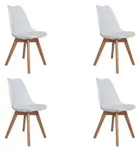 Favi Set 4 Scaune Bucatarie/Dining Viko Alb Piele Ecologica Ofertă