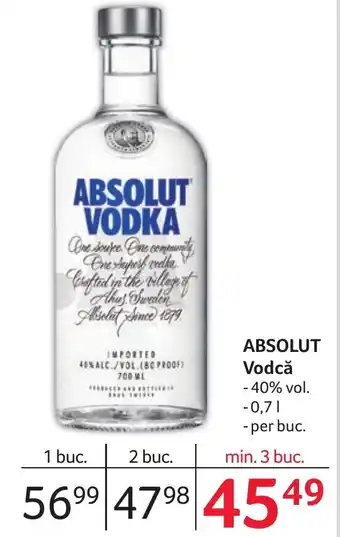 Selgros ABSOLUT Vodcă Ofertă