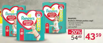 Selgros PAMPERS Scutece chiloței pentru copii Ofertă