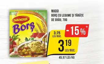 Mega Image MAGGI BORŞ CU LEGUME ȘI TĂRÂȚE DE GRÂU, 70G Ofertă