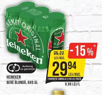 Mega Image HEINEKEN BERE BLONDĂ, 6X0.5L Ofertă