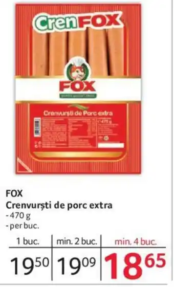 Selgros FOX Crenvursti de Porc extra Ofertă
