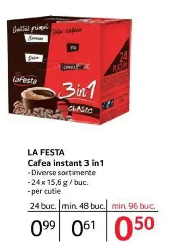 Selgros LA FESTA Cafea instant 3 în 1 Ofertă