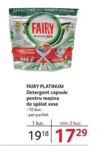 Selgros FAIRY PLATINUM Detergent capsule pentru mașina de spălat vase Ofertă