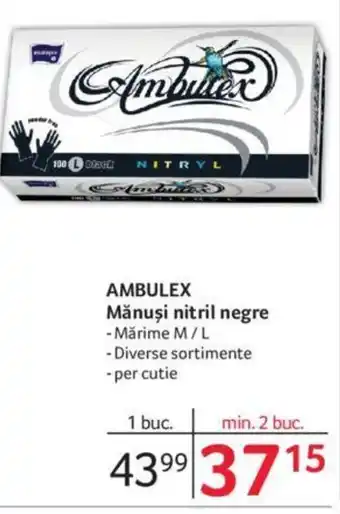 Selgros AMBULEX Mănuşi nitril negre Ofertă
