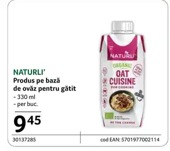 NATURLI' Produs pe bază de ovăz pentru gătit