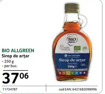 Selgros BIO ALLGREEN Sirop de artar Ofertă