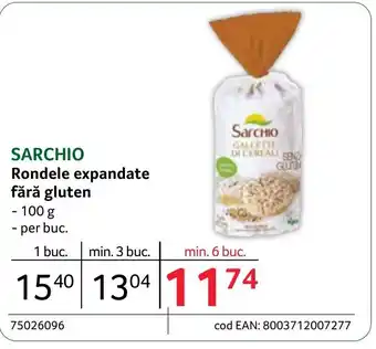 Selgros SARCHIO Rondele expandate fără gluten Ofertă