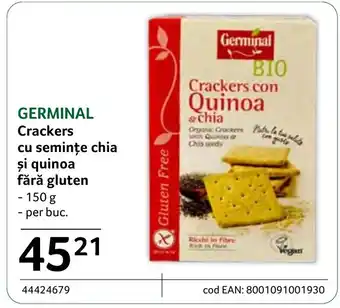 Selgros GERMINAL Crackers cu semințe chia și quinoa fără gluten Ofertă