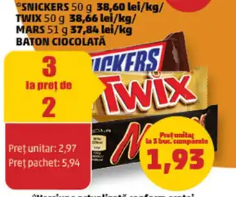 Penny SNICKERS 50 g Ofertă