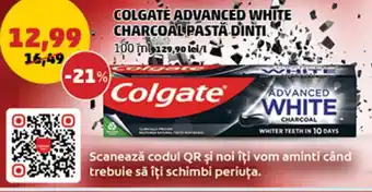 Penny COLGATÉ ADVANCED WHITE CHARCOAL PASTĂ DINȚI Ofertă