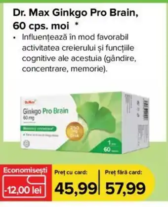 Dr.Max Dr. Max Ginkgo Pro Brain, 60 cps. moi Ofertă