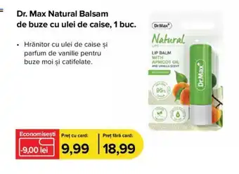 Dr.Max Dr. Max Natural Balsam de buze cu ulei de caise, 1 buc. Ofertă