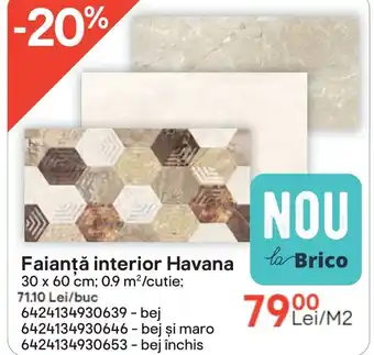 Brico Depôt Faianță interior Havana Ofertă
