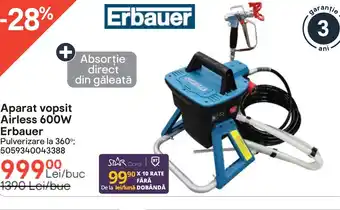 Brico Depôt Aparat vopsit Airless 600W Erbauer Ofertă