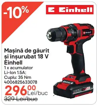 Maşină de găurit şi înşurubat 18 V Einhell
