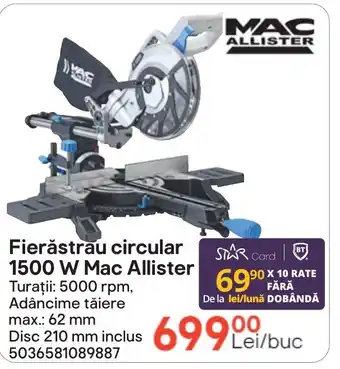 Brico Depôt Fierăstrau circular 1500 W Mac Allister Ofertă