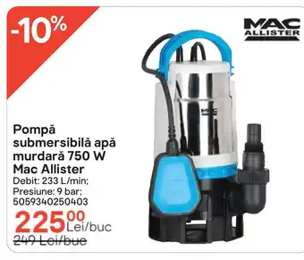 Pompă submersibilă apă murdară 750 W Mac Allister