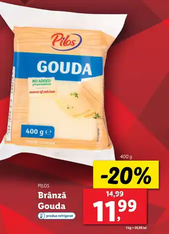 Lidl PILOS Brânză Gouda Ofertă