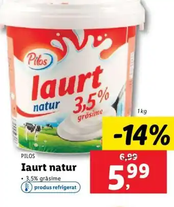 Lidl PILOS Iaurt natur Ofertă