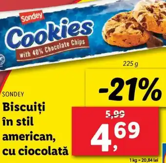 Lidl SONDEY Biscuiți în stil american, cu ciocolată Ofertă