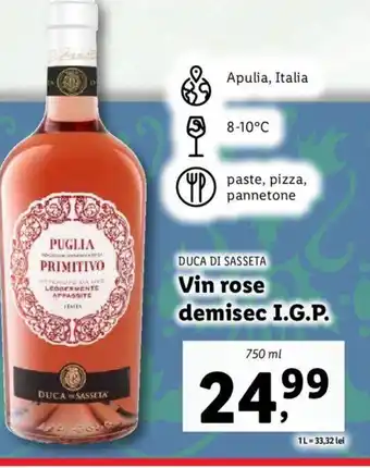 Lidl DUCA DI SASSETA Vin rose demisec I.G.P. Ofertă
