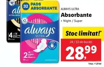 Lidl ALWAYS ULTRA Absorbante Ofertă