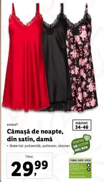 Lidl esmara® Cămaşă de noapte, din satin, damă Ofertă