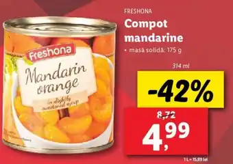 Lidl FRESHONA Compot mandarine Ofertă